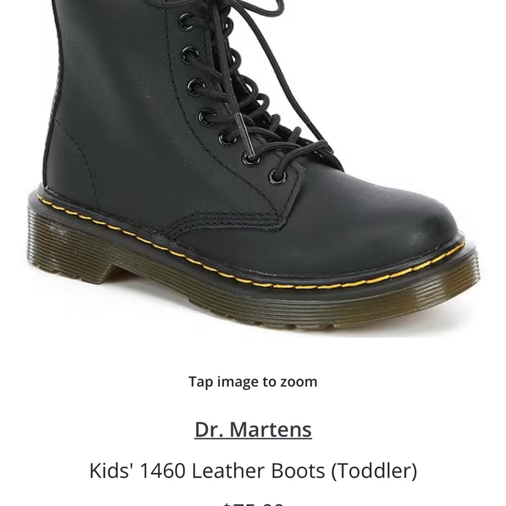 Dr. Martens Kids' 1460 Black Leather Boots. Size 11